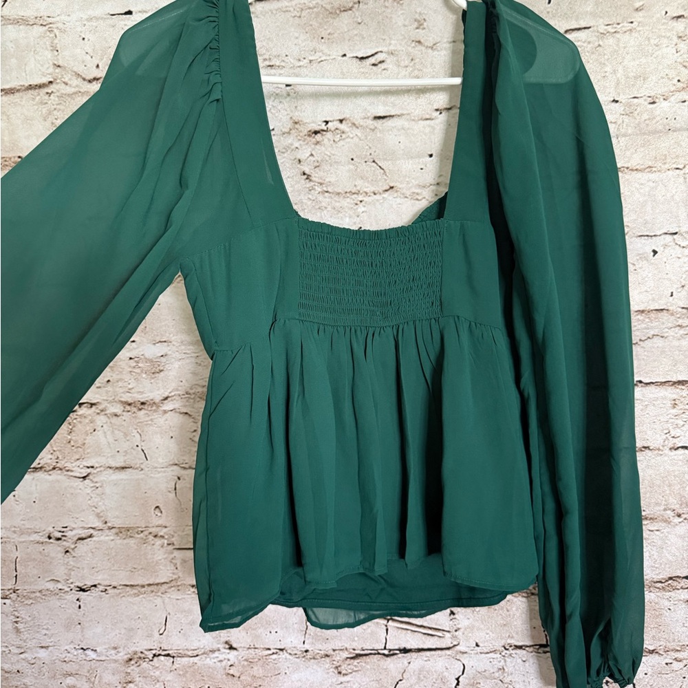 Abercrombie & Fitch Emerald Green Blouse - Picture 4 of 4